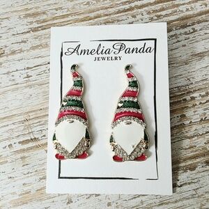 Amelia Panda Festive Gnome Earrings